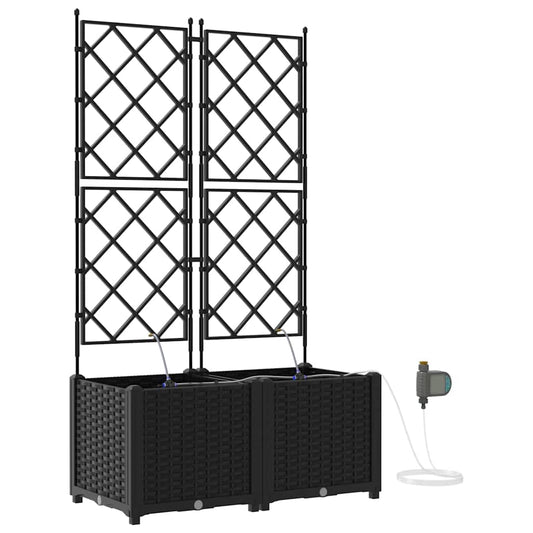 Macetero De Jardín 2 Uds. Negro 80 X 40 X 142 Cm Pp_0