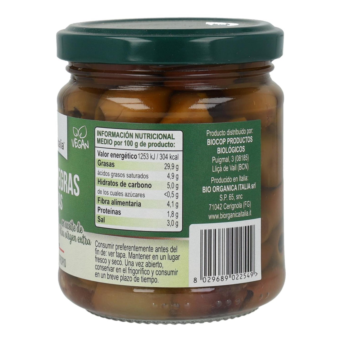Azeitonas Fatiadas Bio Organica Italia 140 gr