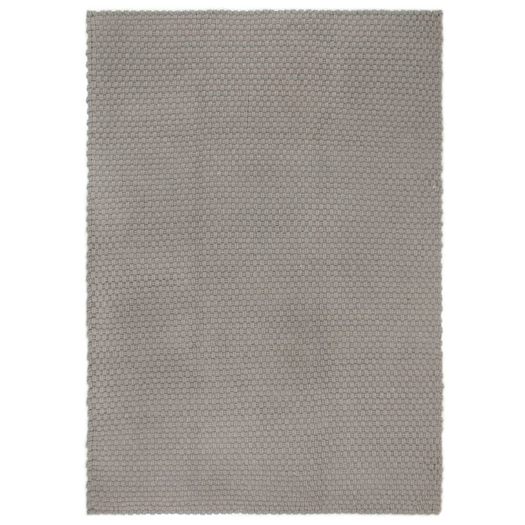 Alfombra Rectangular Algodón Gris 180x250 Cm / Vetonek_0