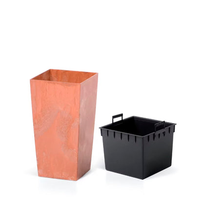 Maceta Urbi Square Beton Effect 2l., Dimensiones (mm) 126x126x200, Color Terracota_3