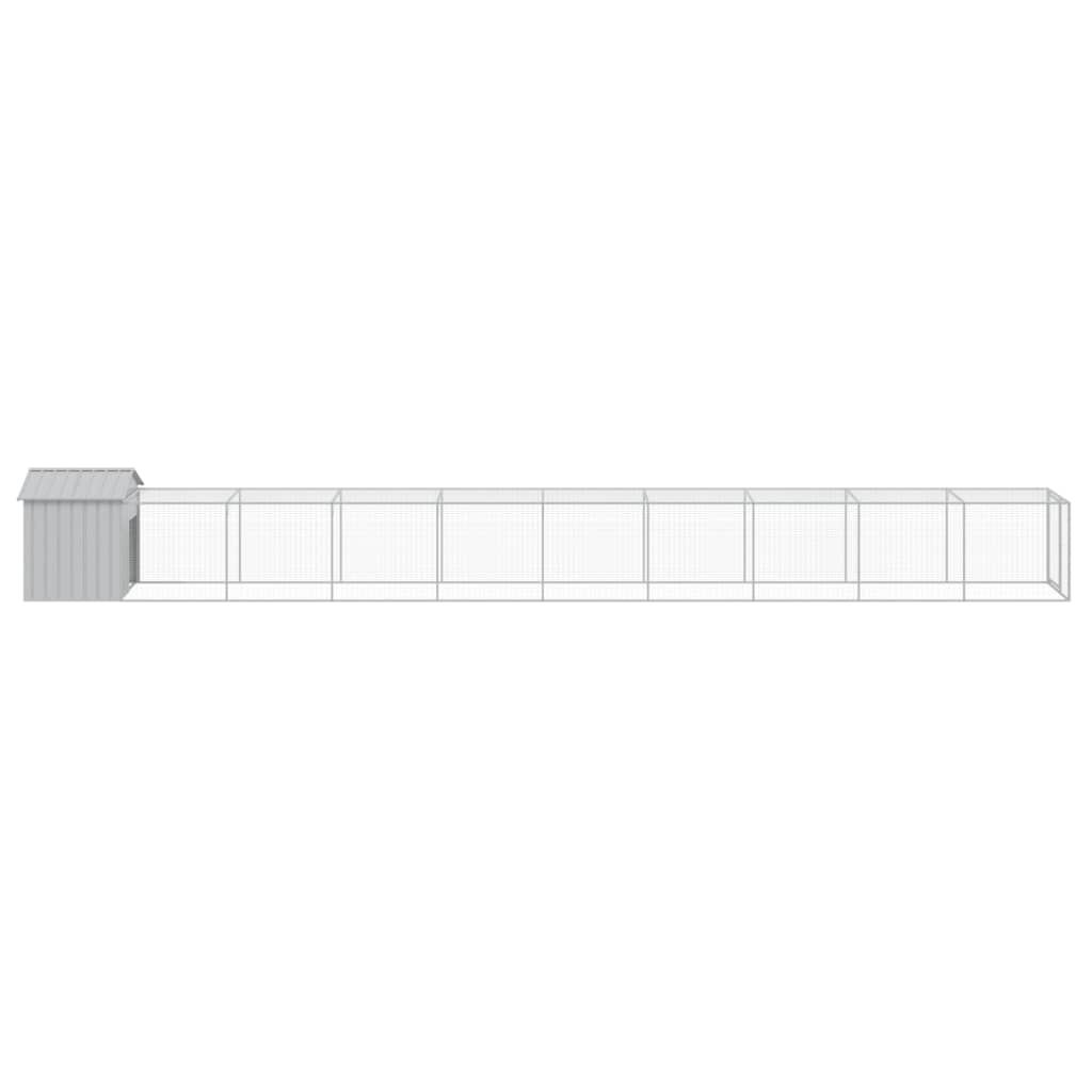 Vidaxl Gallinero Y Corral Acero Galvanizado Gris Claro 117x1017x123 Cm_3