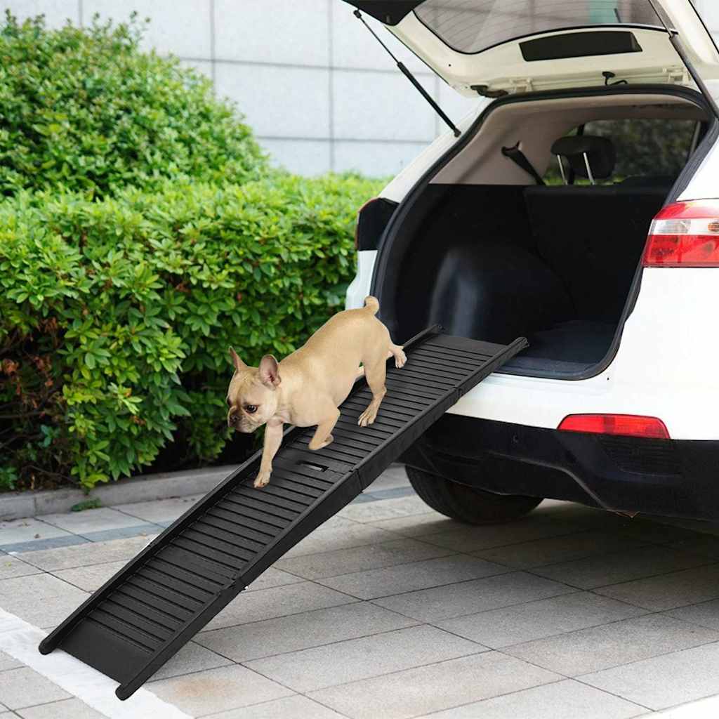 Rampa Plegable Para Perros Plástico Negro 153x40x12,5 Cm_1