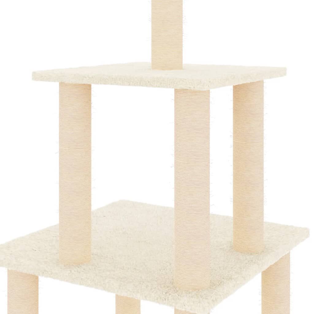 Vidaxl Rascador Para Gatos Con Postes De Sisal Color Crema 111 Cm_4