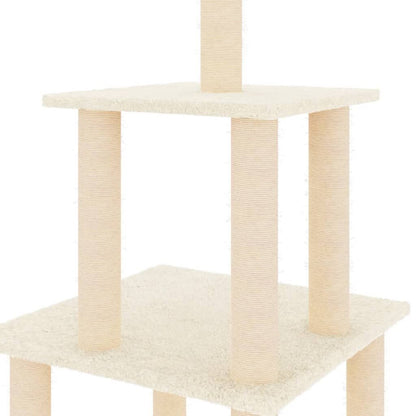 Vidaxl Rascador Para Gatos Con Postes De Sisal Color Crema 111 Cm_4