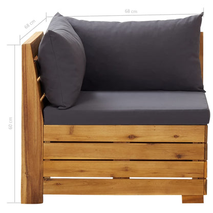 Vidaxl Muebles De Jardín 5 Pzas Y Cojines Madera De Acacia Gris Oscuro_2