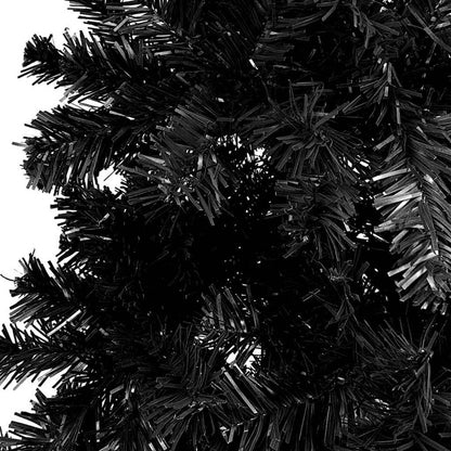 Vidaxl Árbol De Navidad Delgado Con Luces Y Bolas Negro 120 Cm_4