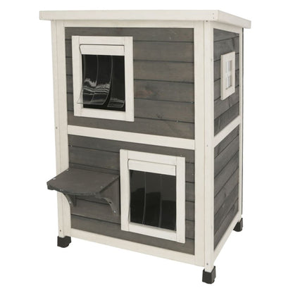 Kerbl Casa Para Gatos De Exterior Family Gris Y Blanco 57x55x80 Cm_0