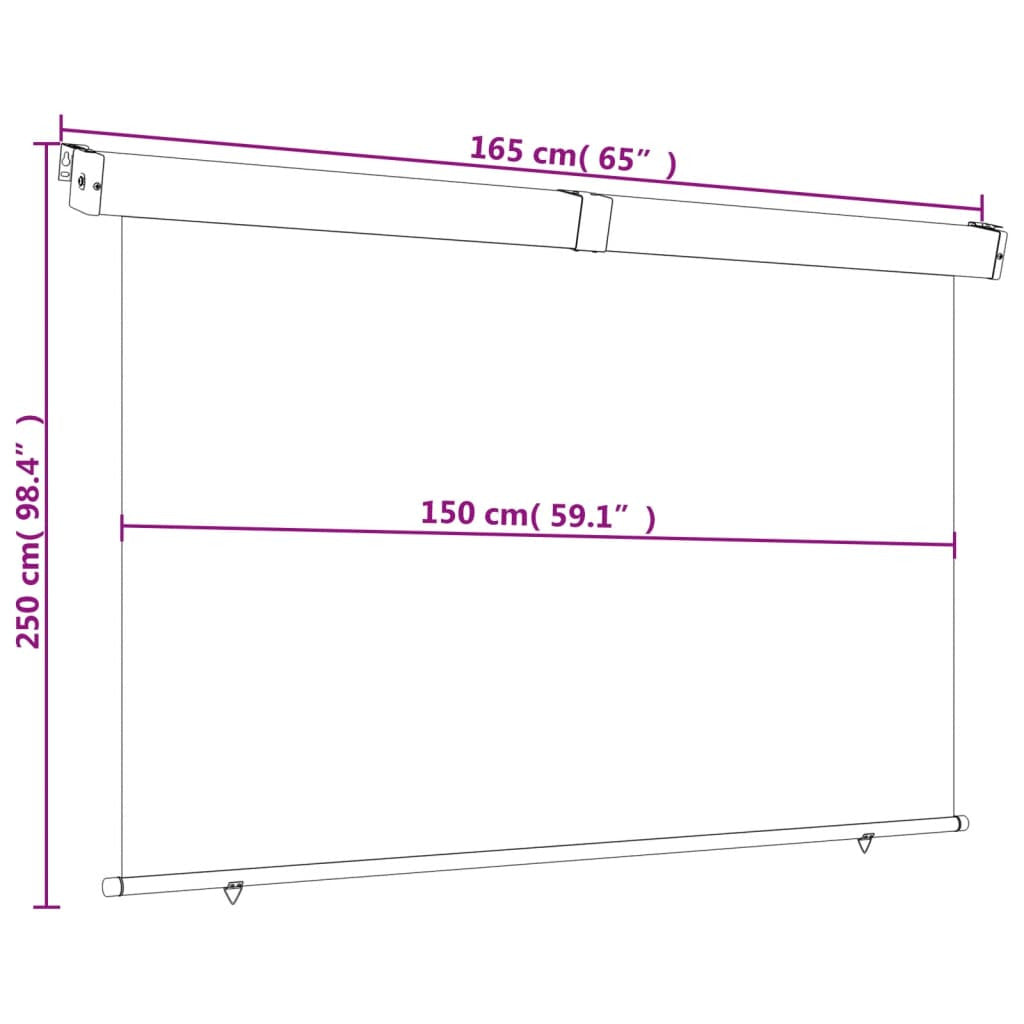 Vidaxl Toldo Lateral De Balcón Gris Oscuro 165x250 Cm_2