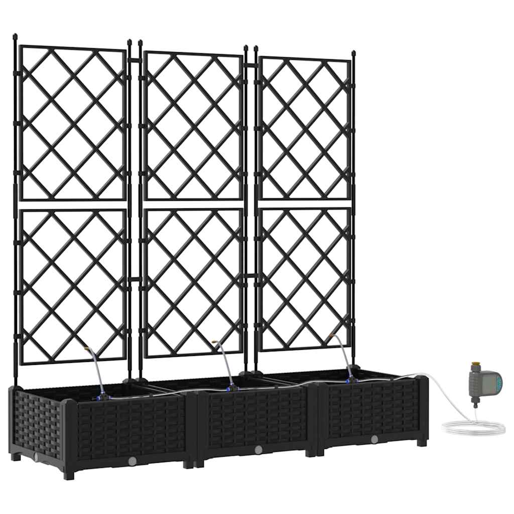 Macetero De Jardín 3 Uds. Negro 120 X 40 X 126 Cm Pp_0