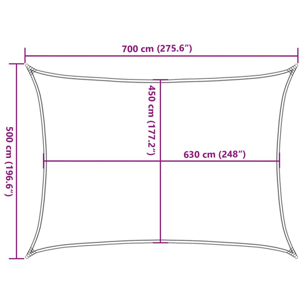 Vidaxl Toldo De Vela Rojo Hdpe 160 G/m² 5x7 M_2