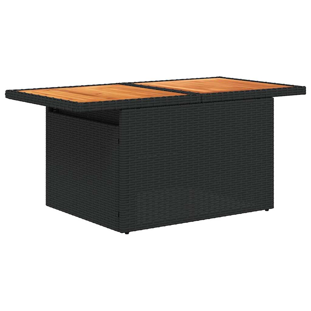 Set Sofás Jardín Y Cojines 9 Pzas Ratán Sintético Acacia Negro / Vetonek_5