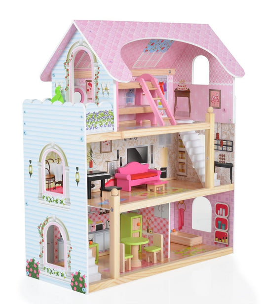 Casita De Muñecas De Madera Mila Con Accesorios_0