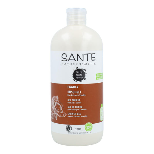 Gel de Banho Orgânico de Coco e Baunilha Sante 500ml