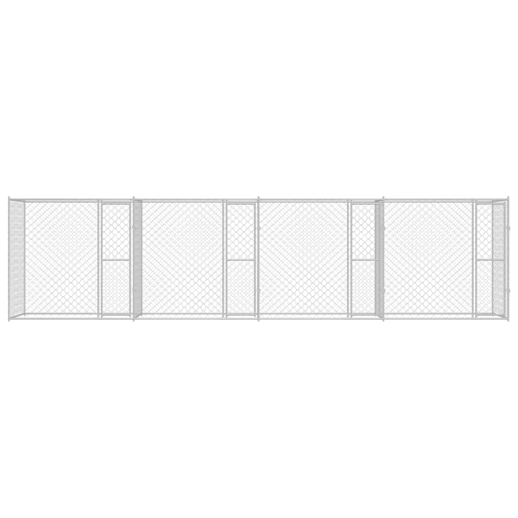 Jaula Para Perro Plateado 800 X 200 X 200 Cm Acero Galvanizado_3