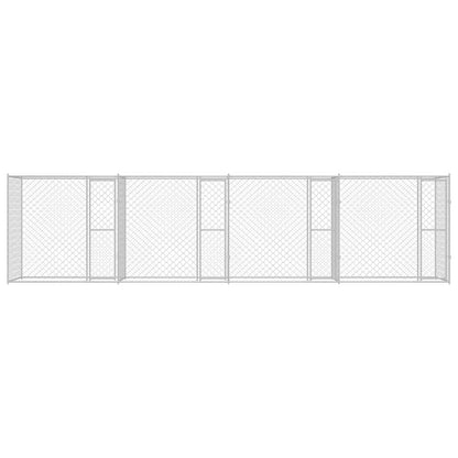 Jaula Para Perro Plateado 800 X 200 X 200 Cm Acero Galvanizado_3