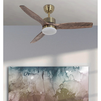 Ventilador Dc Torino 24w Cuero 3aspas Roble 6vel 107d 2424lm 3000k,4000k,6500k Remoto+temporizador+memoria_1