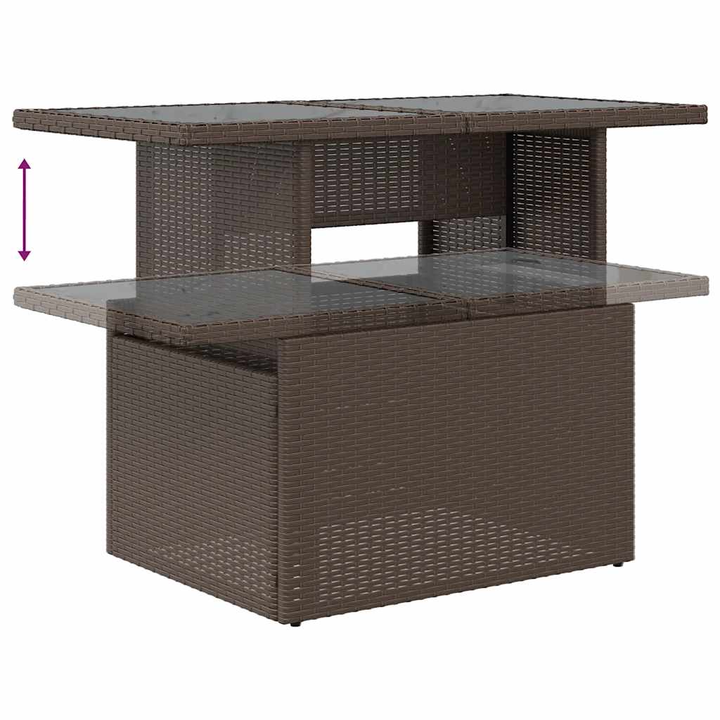 Set De Sofás De Jardín 10 Pzas Y Cojines Ratán Sintético Marrón / Vetonek_1