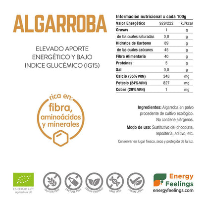 Alfarroba em pó Eco Doypack Energy Feelings 200 g