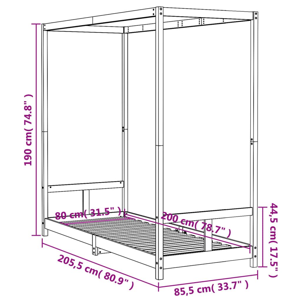 Vidaxl Estructura De Cama Para Niños Madera Maciza De Pino 80x200 Cm_2