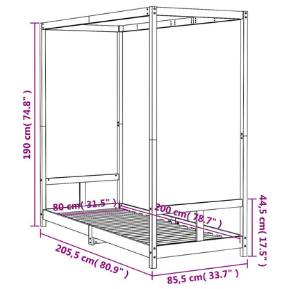 Vidaxl Estructura De Cama Para Niños Madera Maciza De Pino 80x200 Cm_2