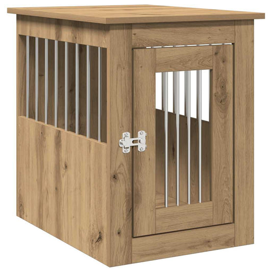 Jaula Para Perros Madera Ingeniería Roble Artesanal 45x62x59cm_0