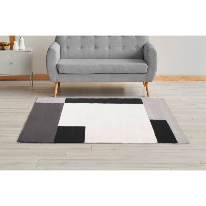 Alfombra Salón Geometric Graphic Patterns Soft Black White 100x150cm- Decoración- Home Furnishing_1