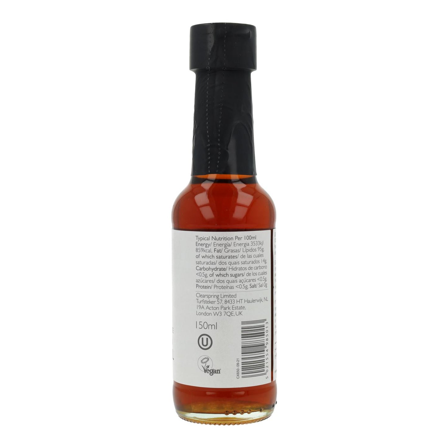 Óleo de sésamo torrado Clearspring, 150 ml
