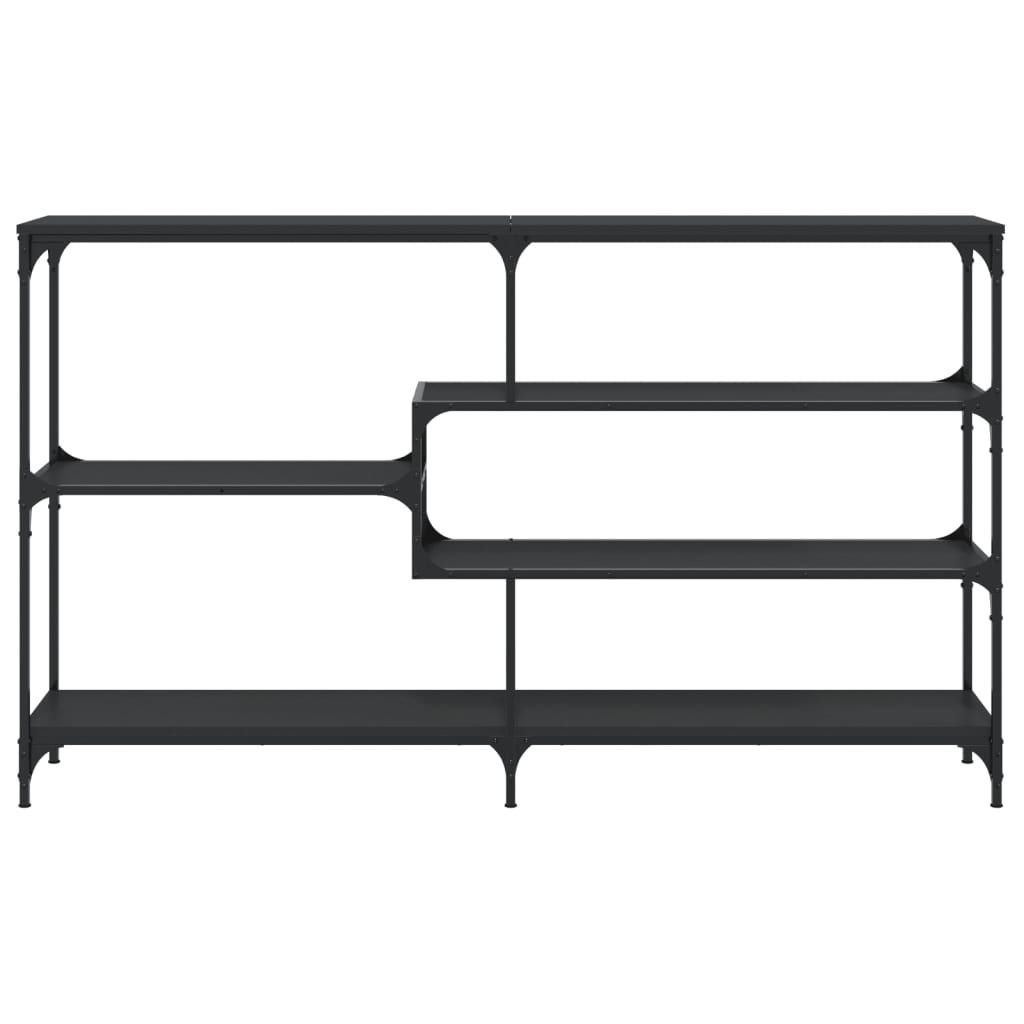 Mesa Consola Madera De Ingeniería Negra 160x32x95 Cm_2