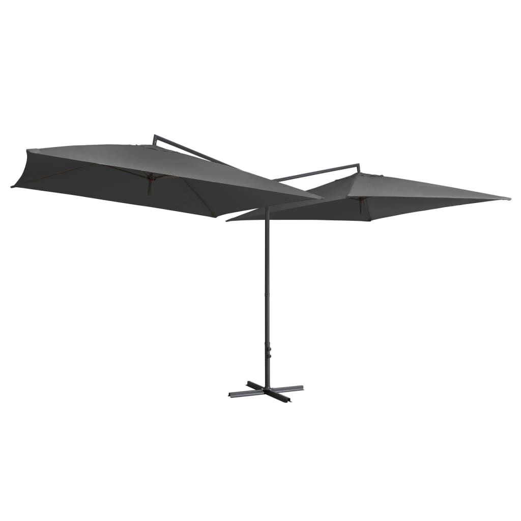 Vidaxl Sombrilla Doble De Jardín Palo De Acero Antracita 250x250 Cm_1