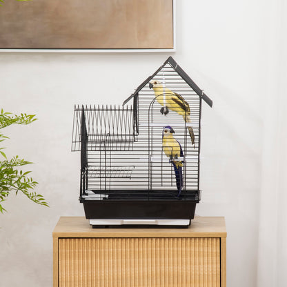 Pawhut Jaula Para Pájaros 39x33x47cm Con 3 Puertas 2 Comederos 2 Perchas Bandeja_3