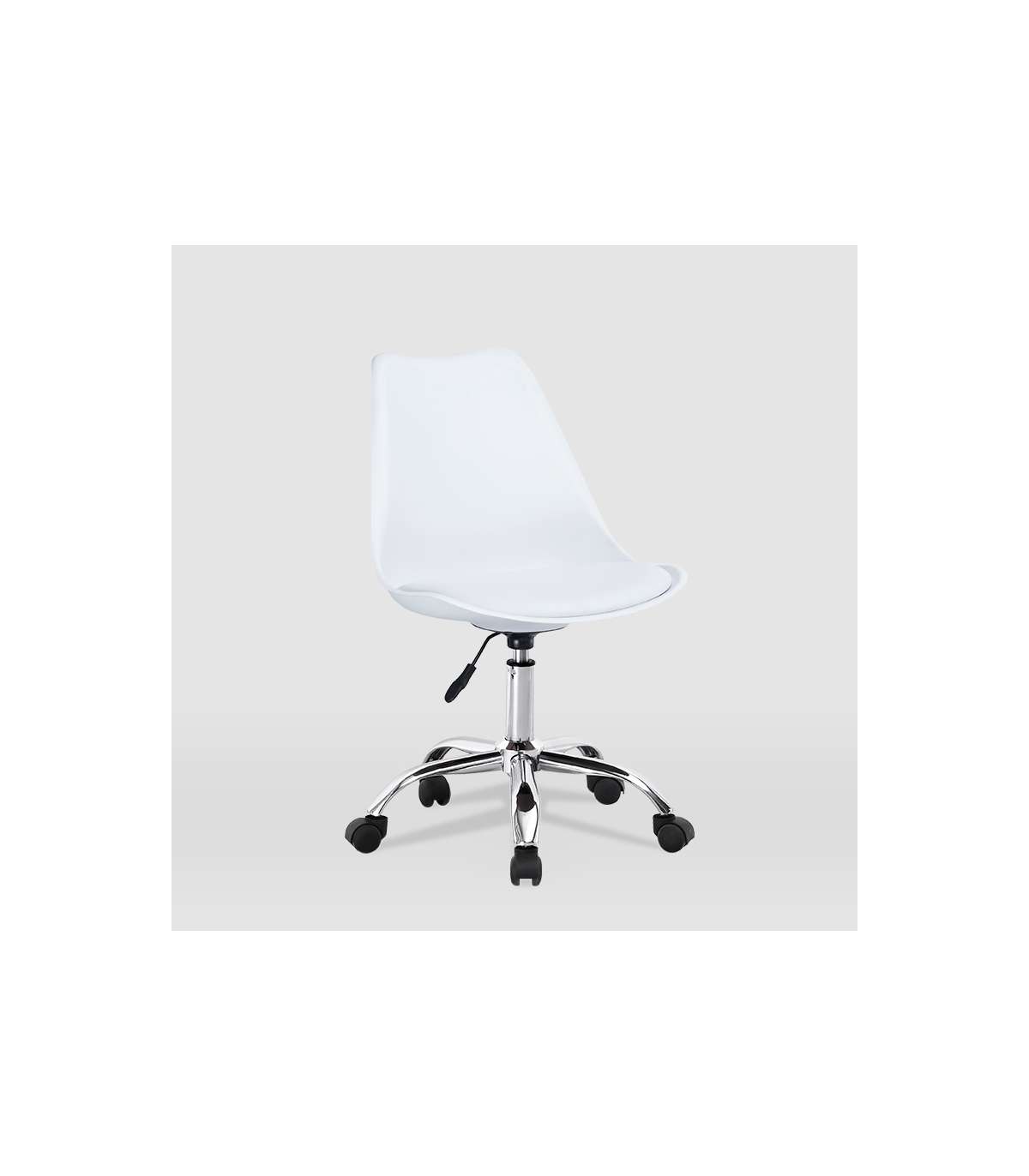 Silla De Oficina Adriana Acabado Blanco. Alto: 85.5-100.5cm Ancho: 47.5cm Fondo: 54.5cm._1