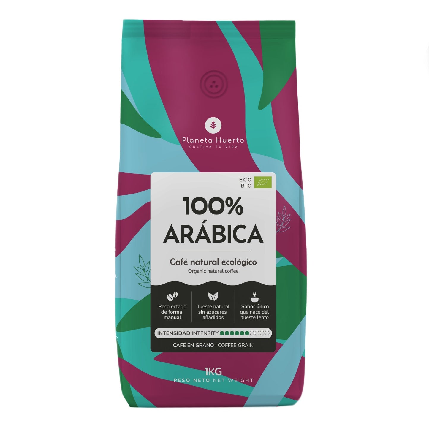 Pack 12x Café en grano Eco 100% Arábica Planeta Huerto 1 Kg