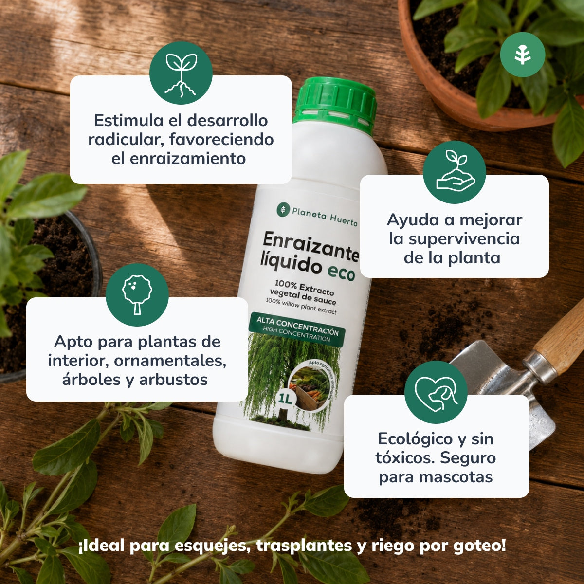 Enraizante Líquido Eco Planeta Huerto 1L