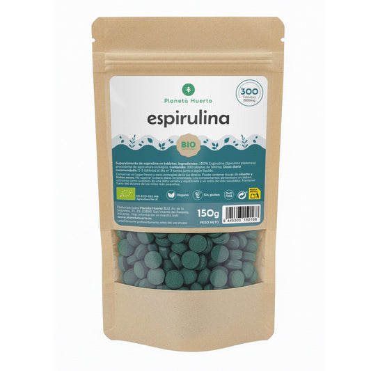 Spirulina 500mg BIO Planeta Huerto 300 comprimidos