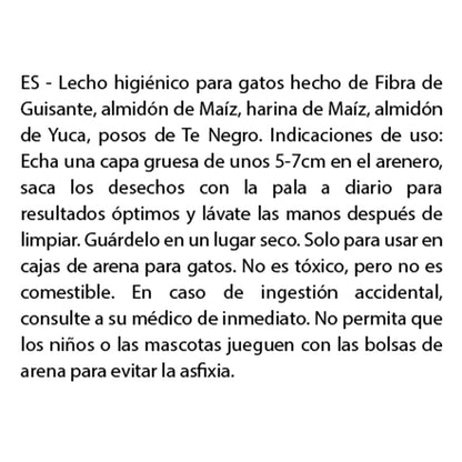 Kit de areia para gatos 2nd Chance Eco - Chá preto 2,5 kg Folhas de chá preto, ervilha e mandioca