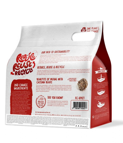 Kit de areia para gatos 2nd Chance Eco - Chá preto 2,5 kg Folhas de chá preto, ervilha e mandioca