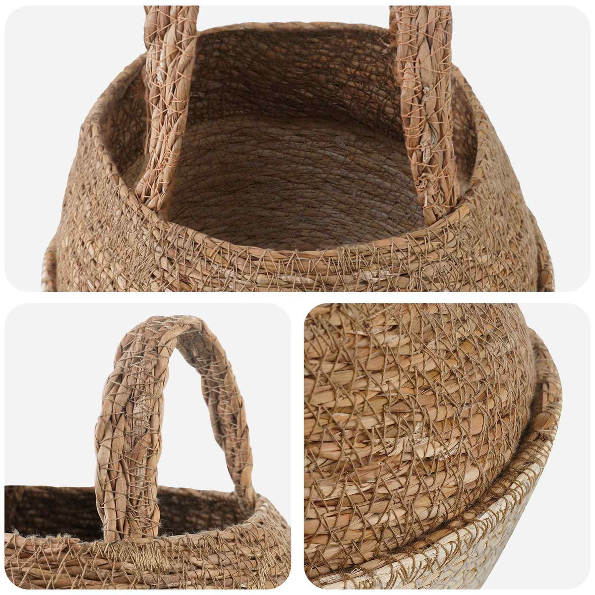 Maceta Con Asas Blanco Ø 22 X 20 Cm 100% Hierba Marina_3