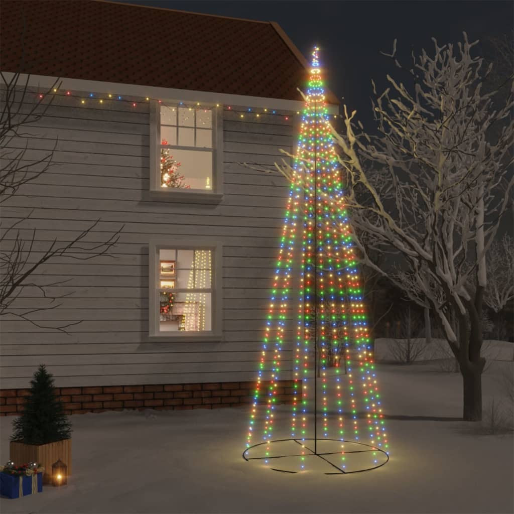 Vidaxl Árbol De Navidad Cónico 732 Leds De Colores 160x500 Cm_1