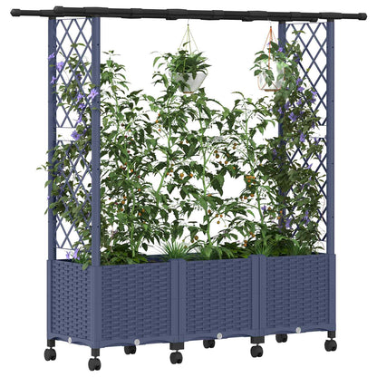 Cama Elevada Con Trellis Y Techo Gris 162,5 X 40 X 142 Cm Pp_2