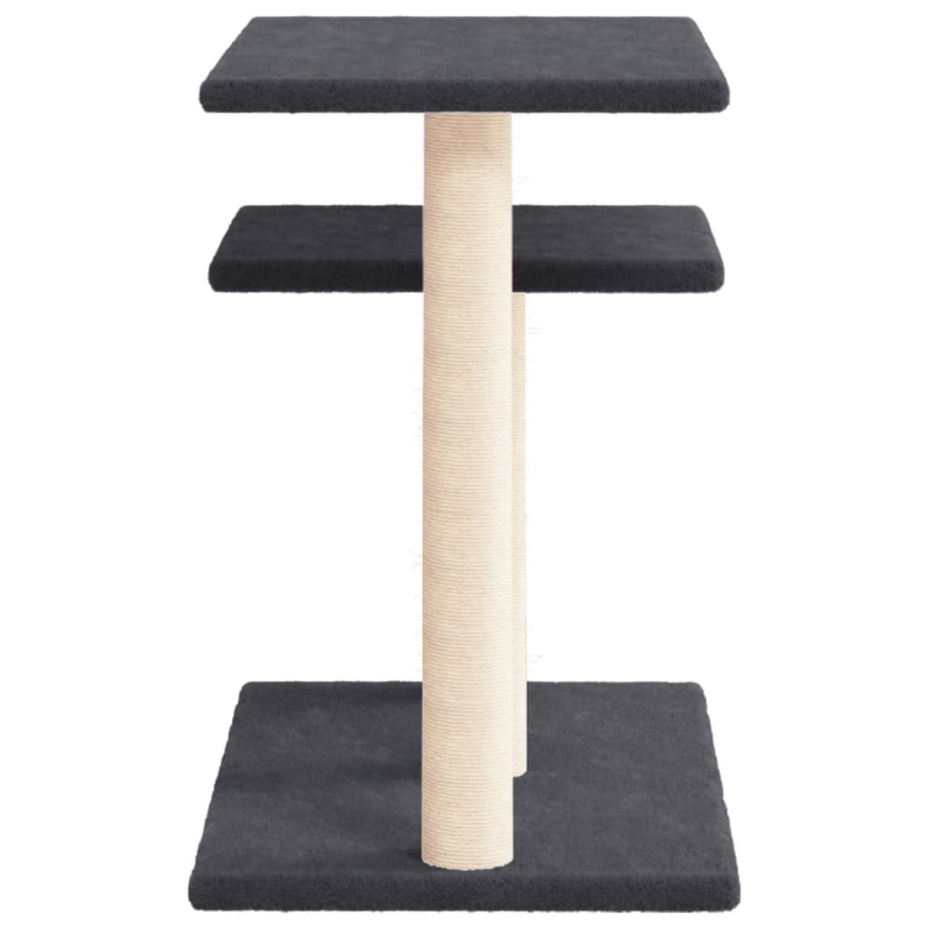 Postes Rascadores Para Gatos Con Plataformas Gris Oscuro 62,5cm_3