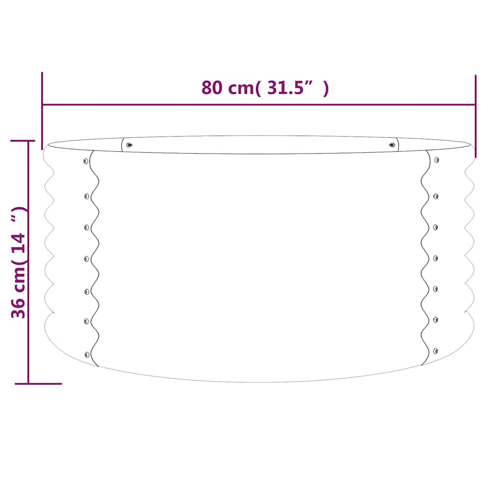 Jardinera De Acero Galvanizado Marrón 80x80x36 Cm_3
