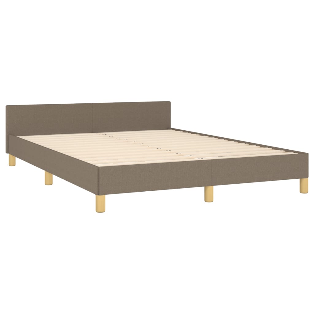 Estructura De Cama Con Cabecero De Tela Gris Taupe 140x190 Cm / Vetonek_2