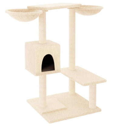 Rascador Para Gatos Con Postes Para Rascar Color Crema 82 Cm_0