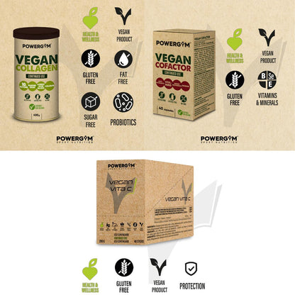 Powergym Regenerative Vegan Pack (Vitamina C + Colagénio + Cofator)