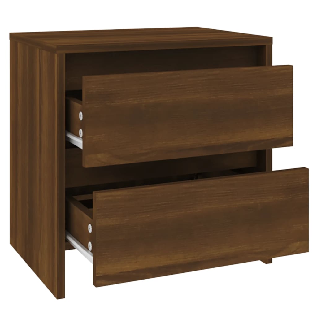 Mesita De Noche Madera Ingeniería Marrón Roble 45x34,5x44,5 Cm_2