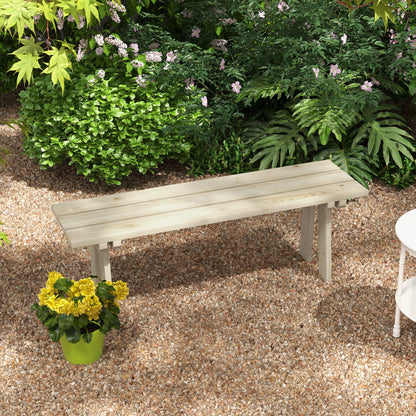 Outsunny Banco De Madera De 2 Plazas Carga 220 Kg 130x38x45 Cm Natural_1