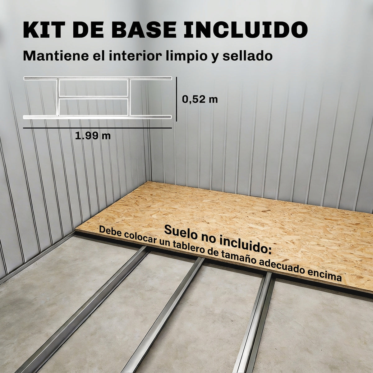 Outsunny Caseta De Jardín Exterior 2,42 M² 213x130x185 Cm Con Puerta Corredera_5
