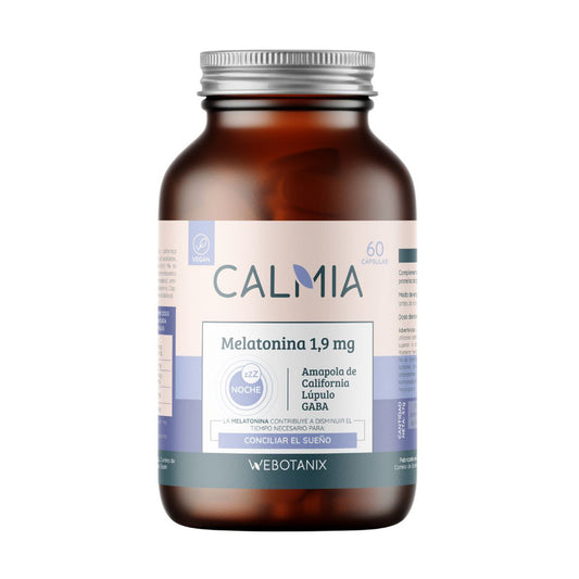 Calmia Night Forte (5HTP + Melatonina + Magnésio, L-Teanina, Valeriana) WEBOTANIX 60 cápsulas