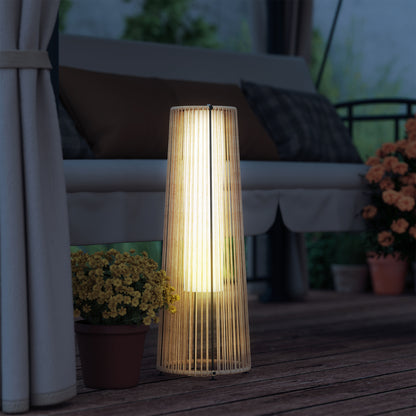 Outsunny Lámpara De Pie Ratán Energía Solar Con Control Luz Automático Negro_1