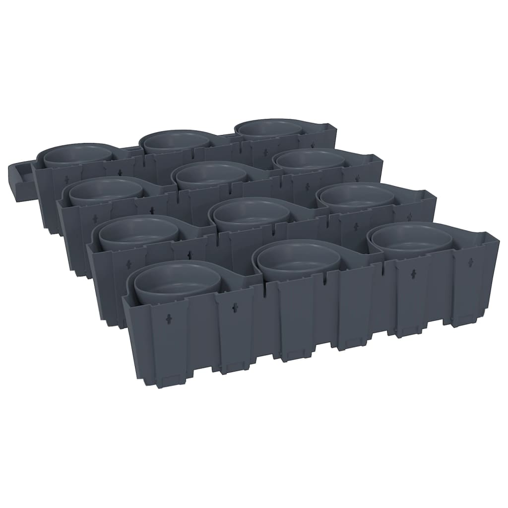 Set De Plantas Jardín Vertical 12 Uds Polipropileno Antracita_5